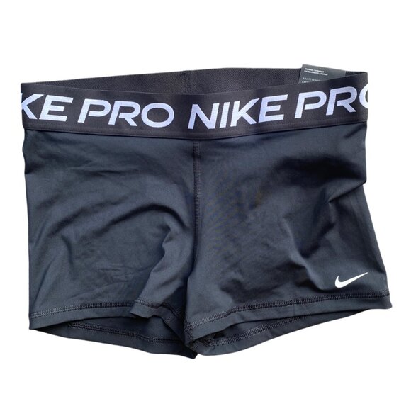 NWT Nike Pro Tight Fit Training Shorts Large Black Inseam 3" Stretch Support - Picture 7 of 7
